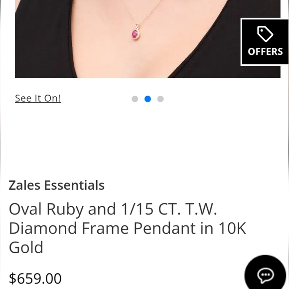 10k ruby and diamond pendent - Picture 4 of 7